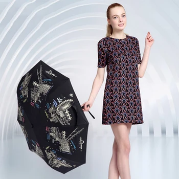 

Wind Resistant Portable Folding NV Anti Sunny Umbrella Fully Automatic Women Rain Durable Outdoor Paraplu Rain Tools 5U