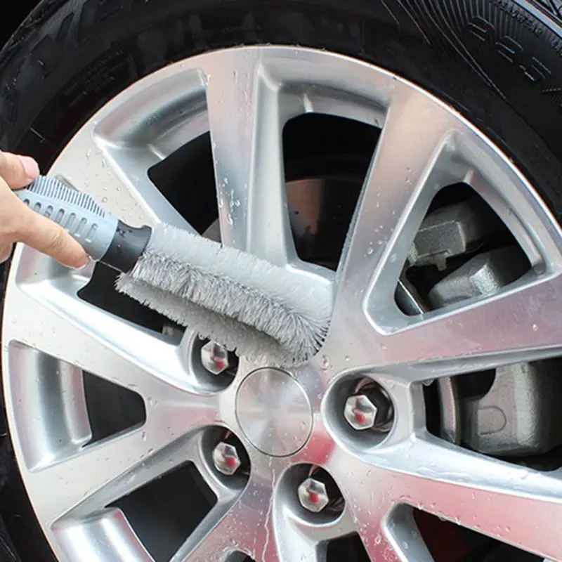 Тонкая проволочная щетка для мытья колес автомобиля мотоцикла, противоскользящая ручка для очистки пыли, Премиум инструмент для удаления пыли на колесах автомобиля