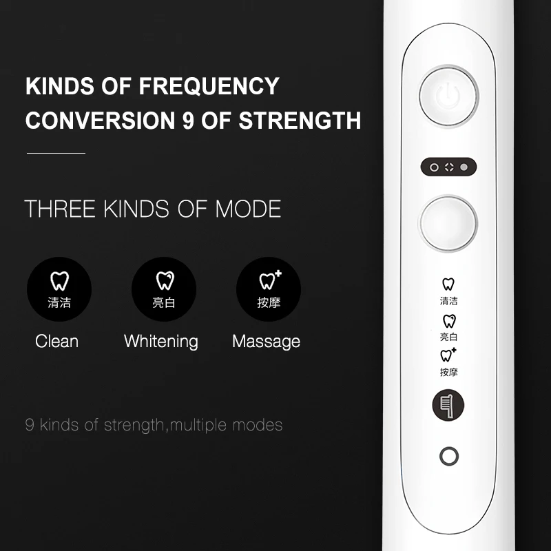 Seago 9 Models Inductive Charging Rechargeable Sonic Electric Toothbrush Tooth brush For Adult 3 Replacement Brush Head Gift Seago 9 Models Inductive Charging Rechargeable Sonic Electric Toothbrush Tooth brush For Adult 3 Replacement Brush Head Gift
