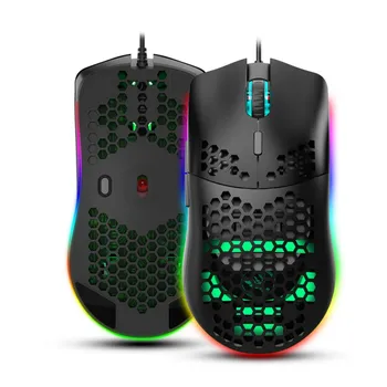 

USB Wired Gaming Mouse RGB Gamer Mouses With Six Adjustable DPI Honeycomb Hollow Ergonomic Design For Desktop Laptops NEW 2020