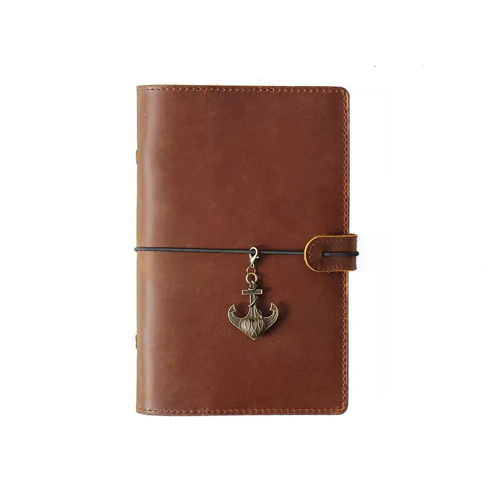 Diário de Couro Planejador Multifuncional Caderno Artesanal Retro Espiral Metal Diário Corda Livro Viagem Nota Escola Escritório a5 a6 a7 - Imagem 6
