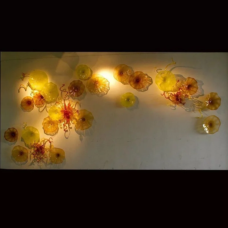 Custom Made Hand Blown Glass Hanging Wall Plates Factory price blown glass wall art | Освещение