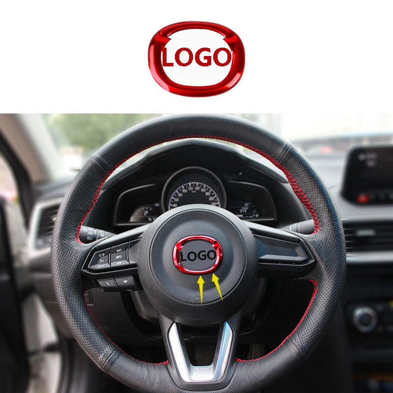 

Fit for Mazda3 MAZDA6 MAZDA2 CX-5/CX-3/CX-8/CX-9/MX-5/CX5/CX3/CX8/CX9/MX5 1pc RED ABS Steering Wheel Center Cover Trim