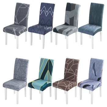 

1/2/4/6Pcs Spandex Elastic Printing Dining Chair Slipcover Modern Removable Anti-dirty Kitchen Seat Case Stretch Chair Cover