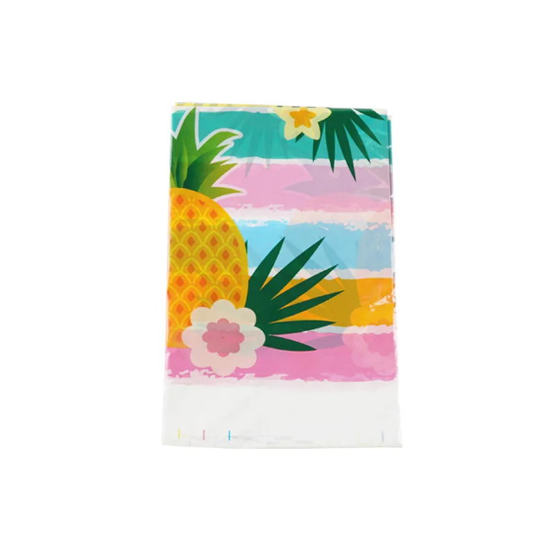 Tablecloth-1Pcs Набор для детского дня рождения с изображением фруктов, ананаса, арбуза, одноразовые бумажные стаканчики, соломенная скатерть, вечерние принадлежности - Цвет: Tablecloth-1Pcs