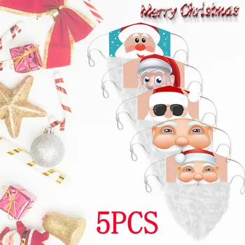 

Christmas Santa Beard Christmas M-ask For Adult Comfortable Cotton Face-m-ask Washable Christmas Pattern Design Decoration