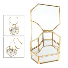 Glass Jewelry Box, Jewelry Display Organizer Keepsake Box Home Decorative Box Case for Storage Trinket Ring Earring