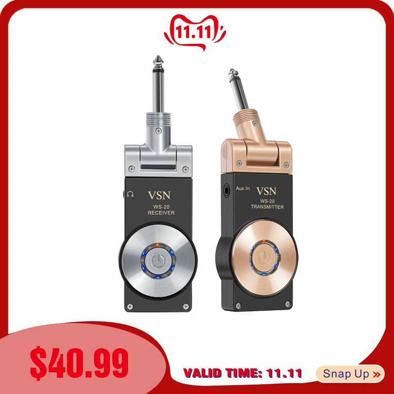 

VSN Wireless Guitar System Wireless Transmitter Receiver For Electric Guitar Bass Piano Violin with Amp
