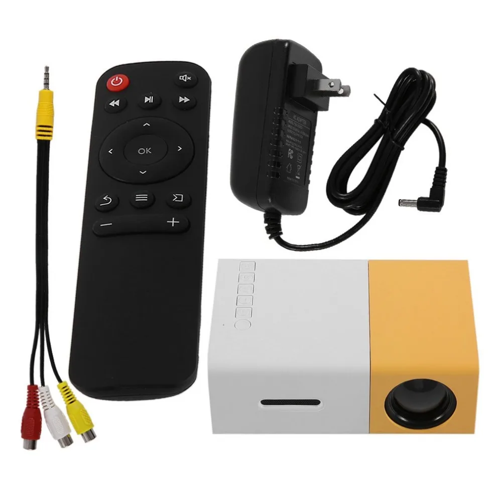 Профессиональный мини-проектор Full HD1080P для домашнего кинотеатра светодиодный ЖК-проектор для видео медиаплеера желтый и белый