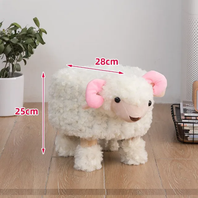 растущий стул Cartoon Change Shoes Children Wooden Stool Creative Sofa Family Lazy Cute Animal Baby Kids Little Dining Chair as picture