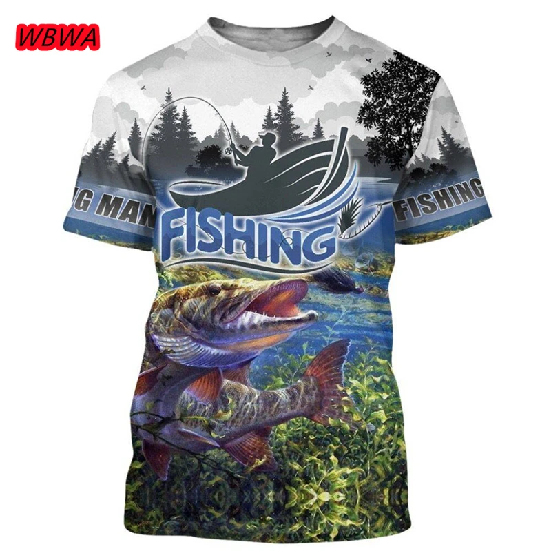 Fishing 3d T-shirt Men And Women Hip Hop Casual T-shirt 3d Print Fun Fish Harajuku Funny Fishing Rod O-neck Shirt T-shirt XXS-6X