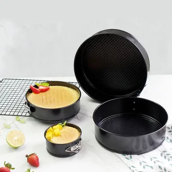 

Set Of 3 Non Stick Spring Form Round Cake Baking Bake Tin Tray Pan Bakeware