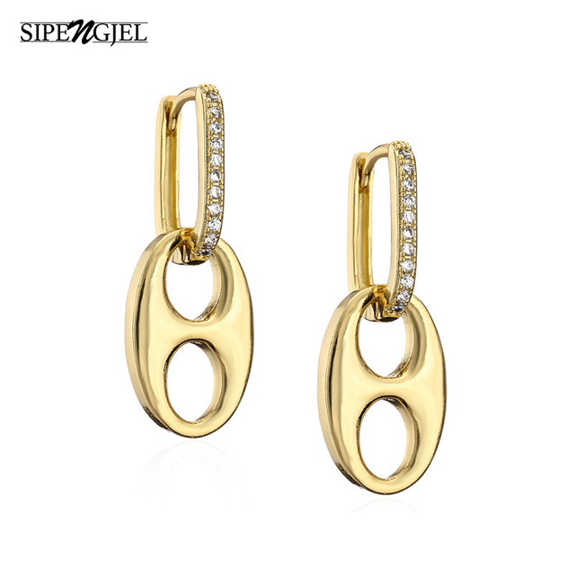 Fashion Metal Personality Geometric Hoop Earrings Unique Design Nose Drop Earrings For Women Party Jewelry Gift 2021