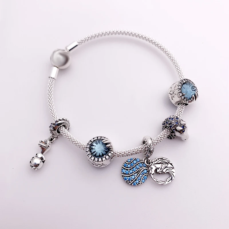 925 высококачественный серебряный DIY женский браслет Рождественский подарок ювелирные изделия - Окраска металла: White