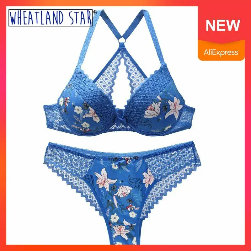 

Plus Size Bra Thong Push Up Women Lingerie 2020 Two Hook-and-eye Padded Bra Set Fashion Women's Intimates Underwear & Sleepwears