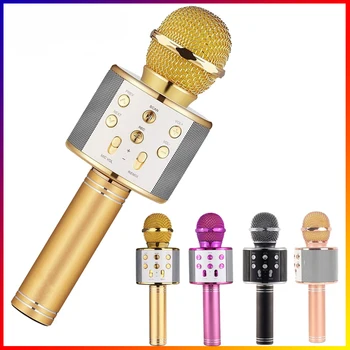 

WS858 wireless USB microphone professional condenser karaoke mic bluetooth stand radio mikrofon studio recording studio
