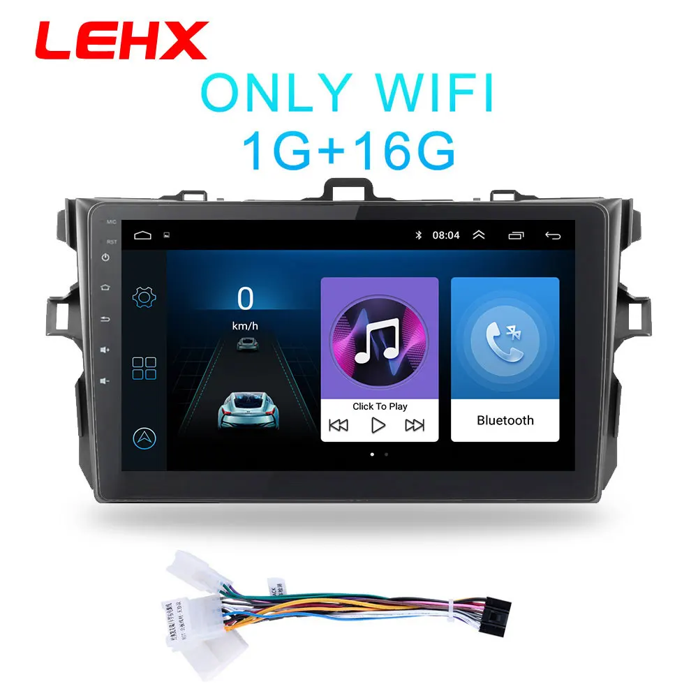 LEHX автомобиль радио Android 8,1 мультимедийный плеер для Защитные чехлы для сидений, сшитые специально для Toyota Corolla E140/150 2006 2007-2009 2010 2011 2012 2013 WI-FI gps навигации - Цвет: LE916-UI1-1