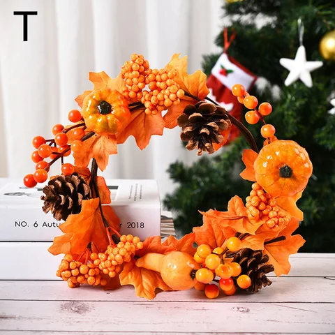 Wreath With Bow Door Hanging Rattan Ornament Garland Xmas Wall Window Wedding Decorations Home Decor Leaves