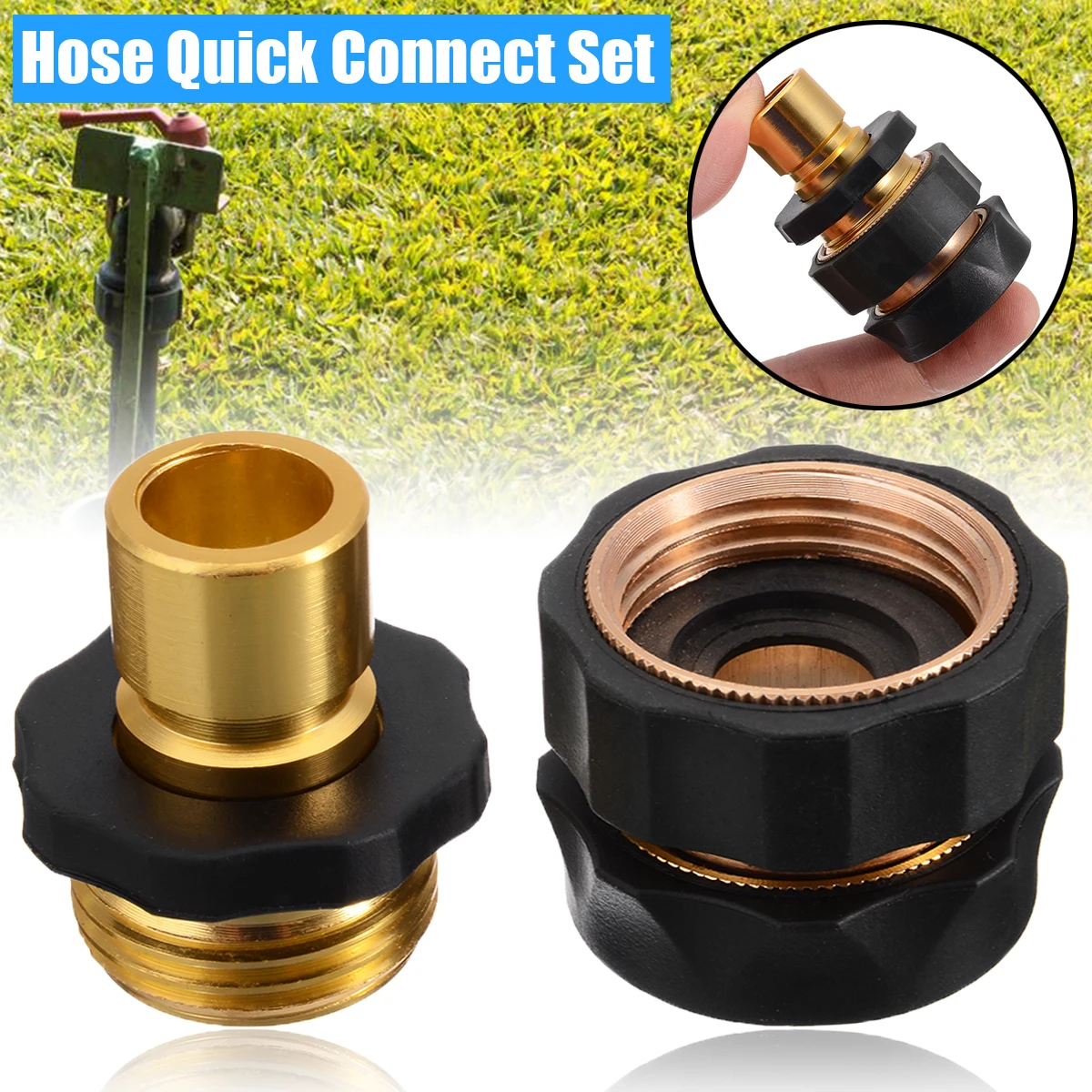 1Set Universal Hose Quick Connect Set Brass Hose Tap Connector Adapter Garden Water Connectors