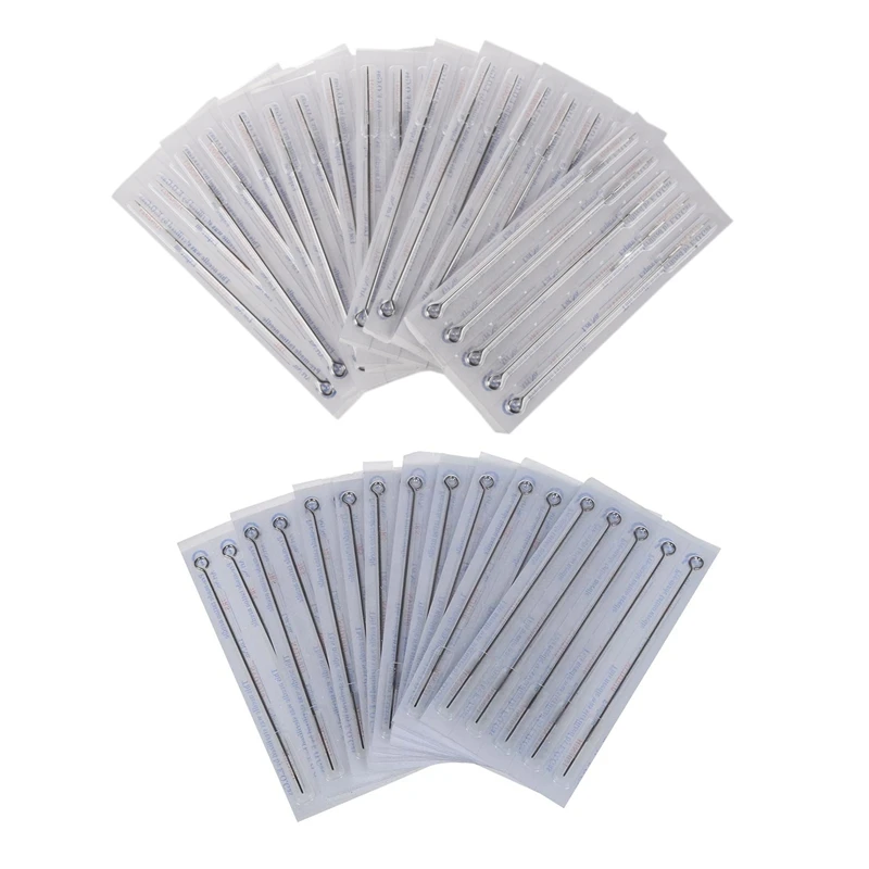 HTHL-50Pcs Иглы для татуировки 3RL Круглый вкладыш из нержавеющей стали и 50 шт одноразовые иглы для татуировки Размер 5RL принадлежности для татуировки макияж