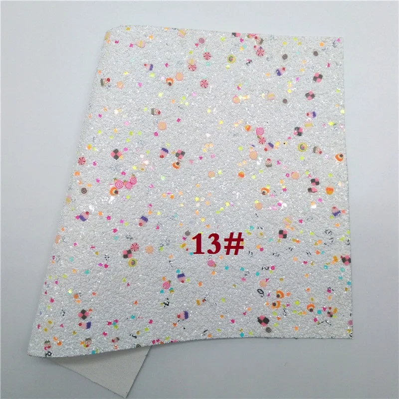 13 Glitterwishcome 21X29 см, размер А4, Милая блестящая ткань с фруктами, плотная блестящая кожа, искусственная кожа, винил для бантов, GM580A - Цвет: 13