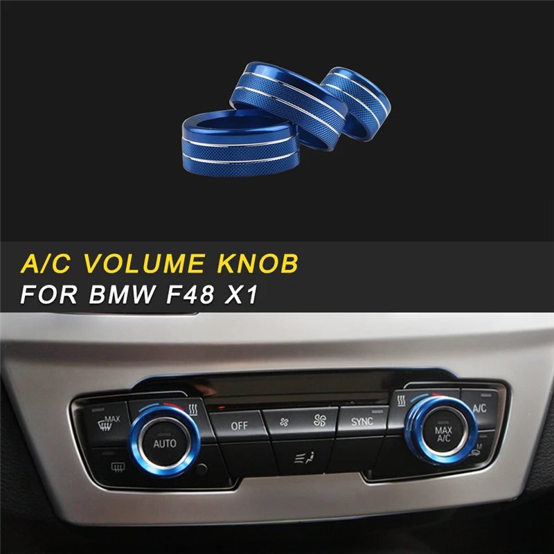 

Auto Car-styling A/C Volume Knob Cover Circle Ring Frame Sticker Trim Interior Accessory For BMW F48 X1 2016 2017 2018