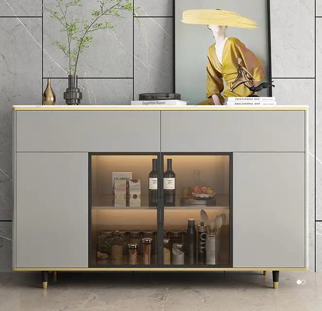 Dining side cabinet modern simple rock board porch cabinet living room wall lockers dining room Italian rock board side