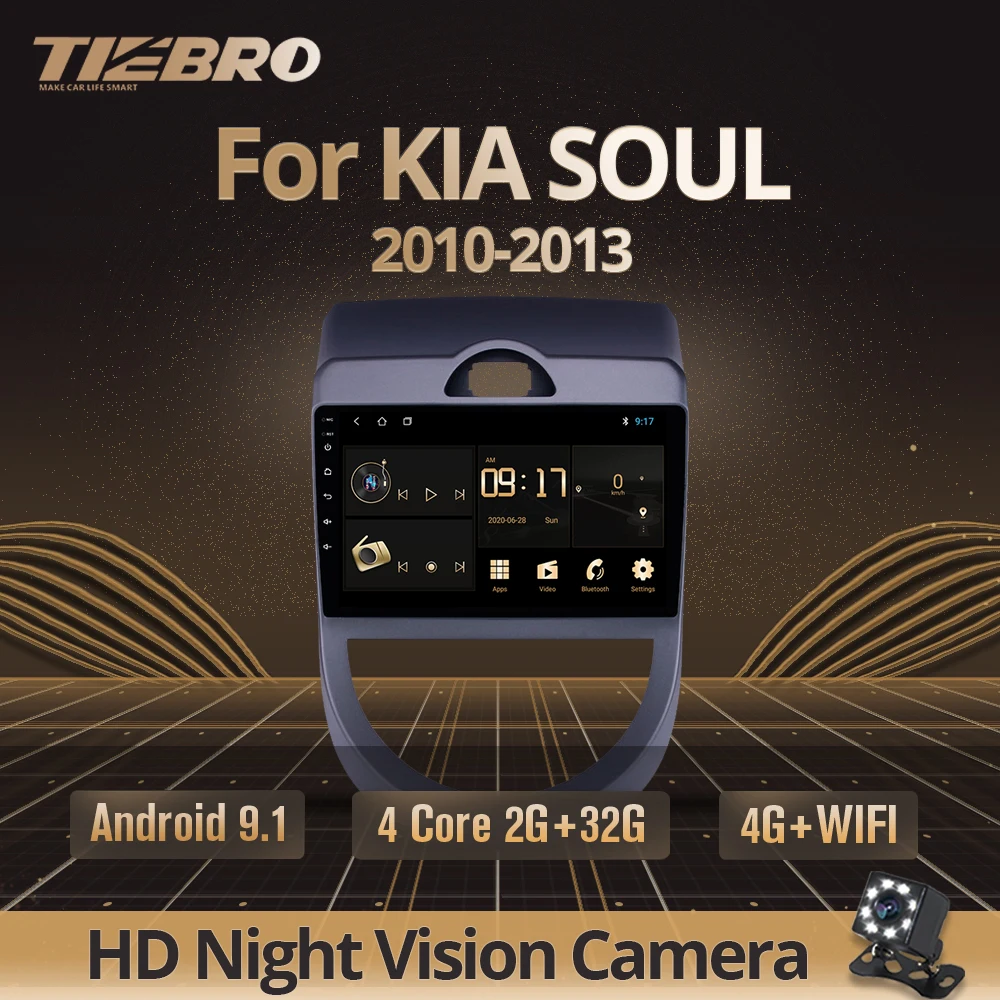 TIEBRO 2DIN Android 9 0 Автомобильный мультимедийный видео плеер для KIA SOUL 2010 2011 2013 GPS