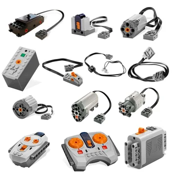 

Power Functions Technic Motor Light Battery Box Remote Control Receiver Switch Cable Train Motor PF Model Building Blocks Toys