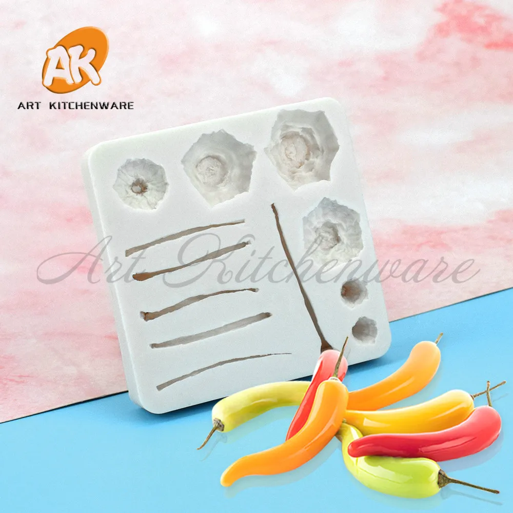

New Chili Shape Silicone Mold Fondant Silicone Molds for Cake Baking Cake Tool Decorating Silicone