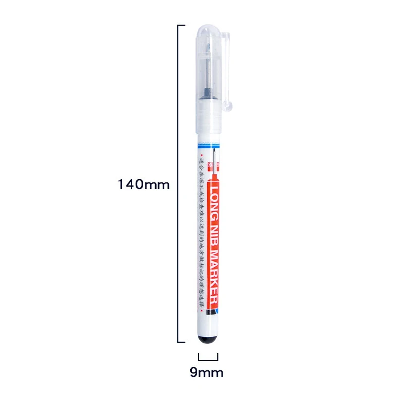 Long Head Markers Bathroom Woodworking Decoration Multi-purpose Deep Hole Marker Pens Red/Black/Blue Ink