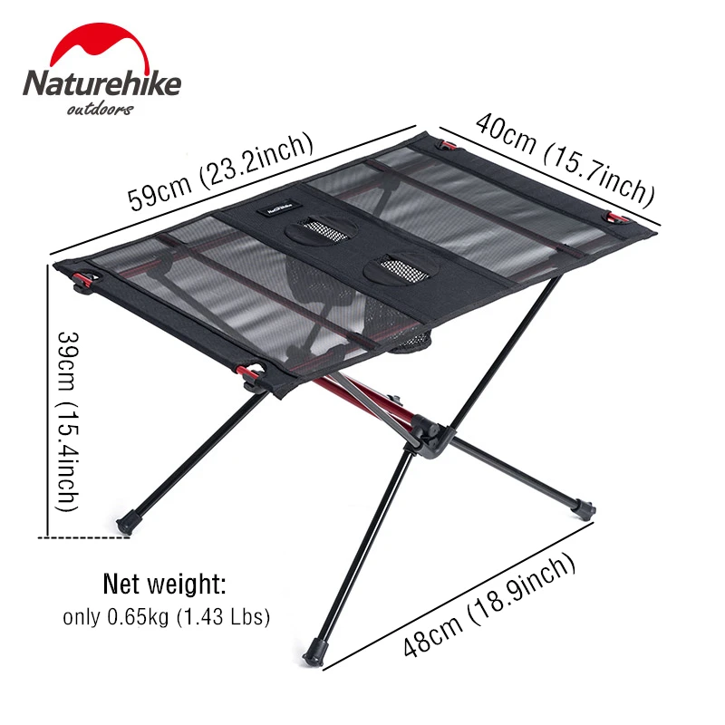 Naturehike Lightweight Collapsible Aluminum Portable Roll Up Outdoor Folding Camping Table Patio Me