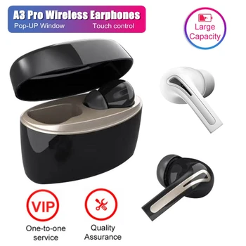 

A3 Pro Bluetooth Earphones Wireless HIFI headphones mini Earbuds For Iphone Xiaomi Redmi Samsung Headset Case 9D Stereo sound