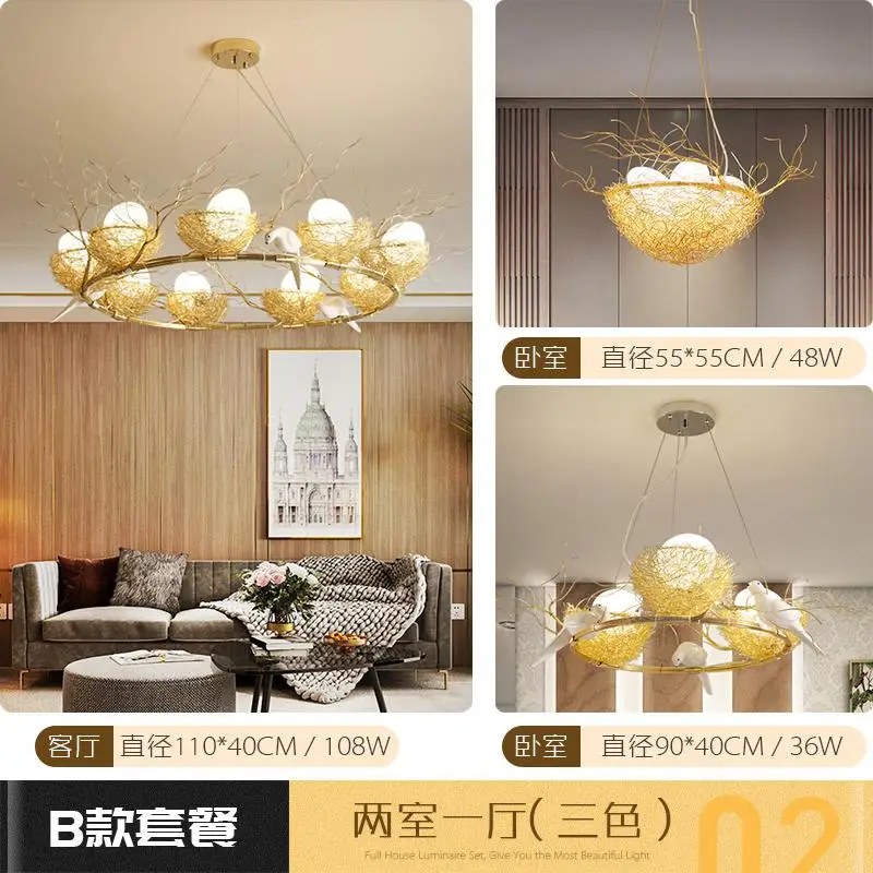 Современное освещение люстры для Золотого птичьего гнезда столовой Lustre de cristal люстры подвесные потолочные светильники - Цвет абажура: Model I