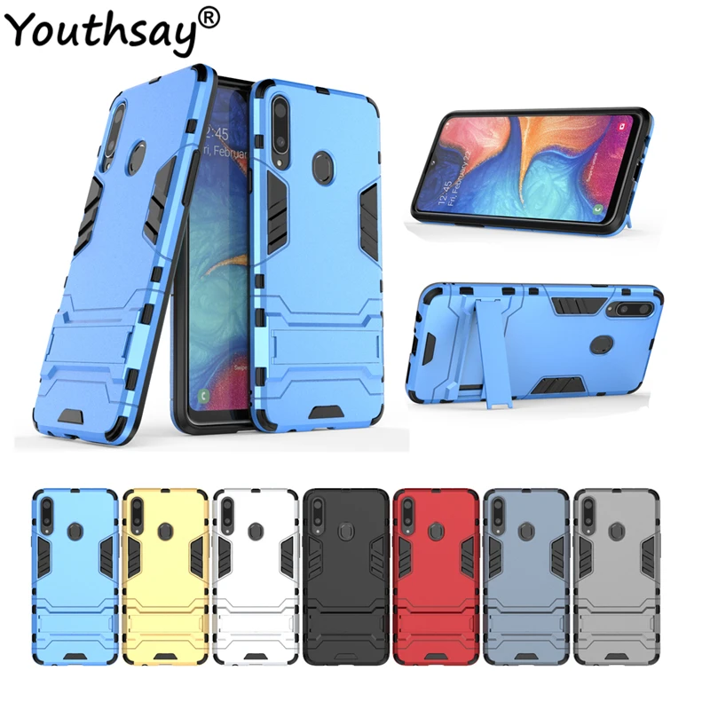 Противоударный чехол для Samsung Galaxy A20s роскошный с подставкой Youthsay | Мобильные