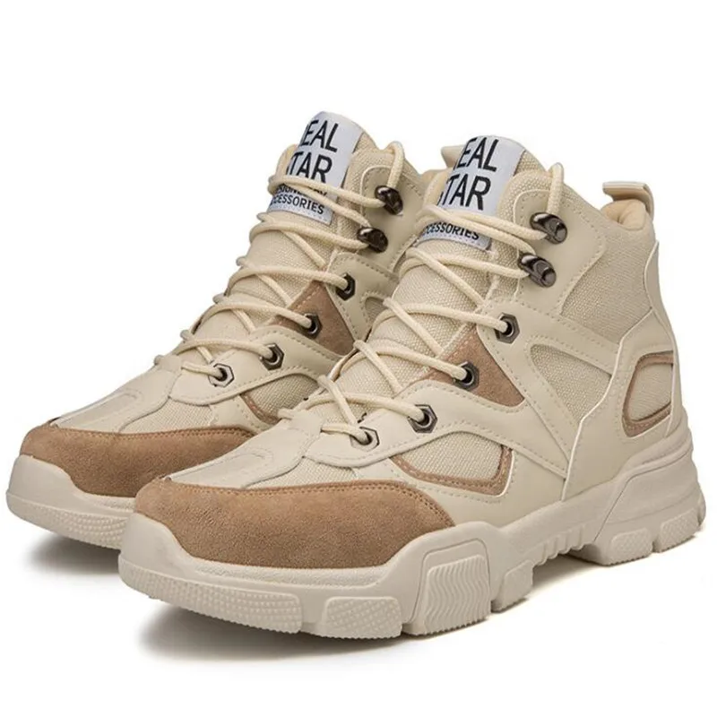 

New high-top hiking outdoor men's shoes casual platform sneakers men's shoes canvas breathable zapatos de hombre men shoes