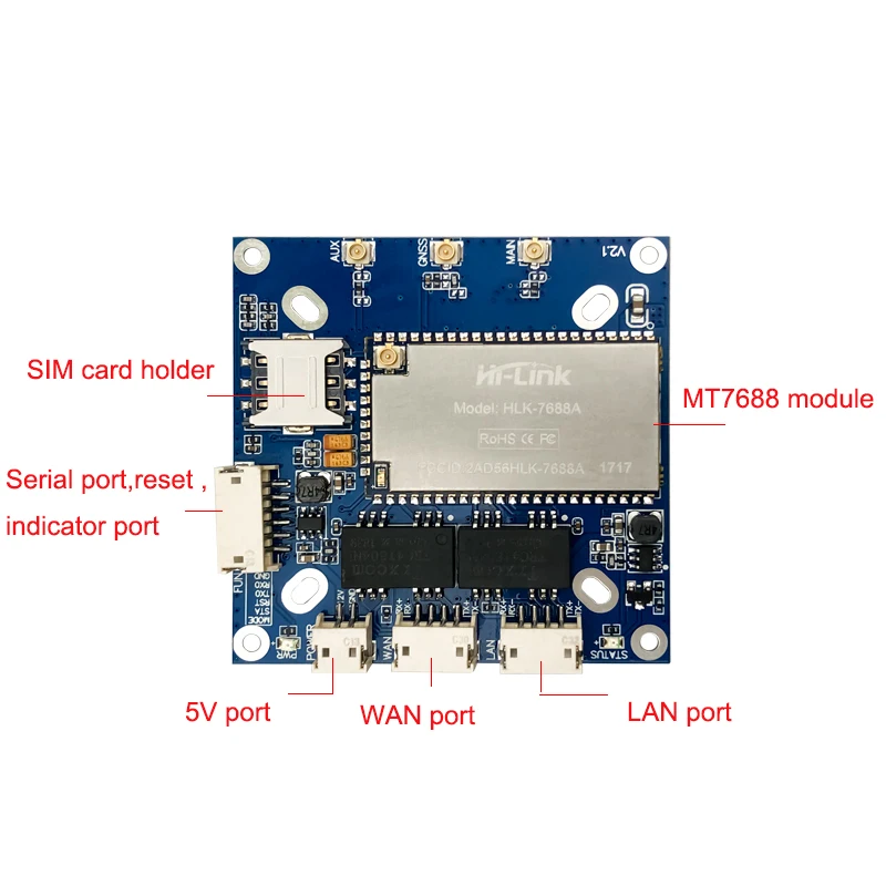 4G to WiFi 4g to network cable HLK-GD01 4G router module evaluation board with EC25 series inplug 3G/4g card