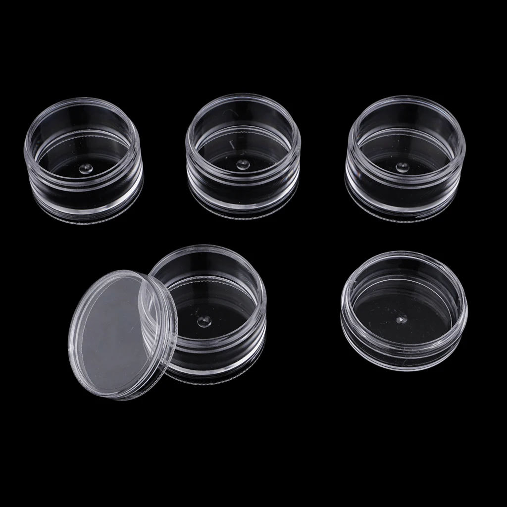 3Sets 5 Stackable Clear Jar Small Item Storage Box Screw Jar Nail Art Containers