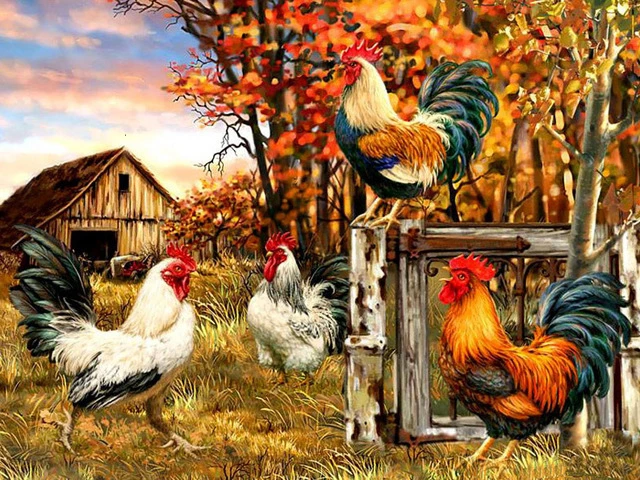 Evershine Diamond Painting Chicken Full Square Diamond Embroidery Animals Cross Stitch Kit Mosaic Rhinestone Art Home Decor 