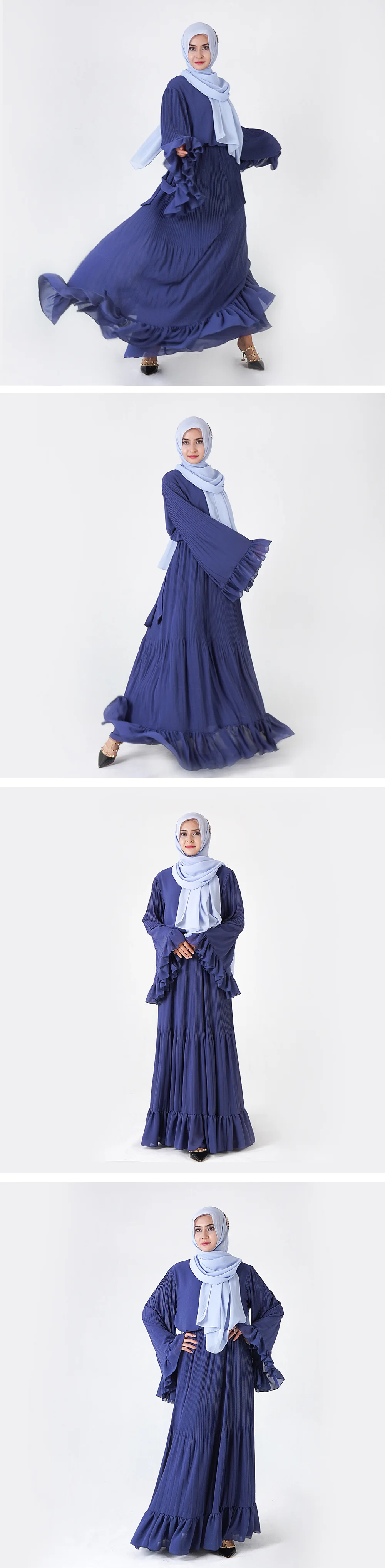 Мусульманский край лотоса платья abaya кардиган-кимоно длинные халаты Туника Jubah Ближний Восток Рамадан арабский Исламская, молитвенная
