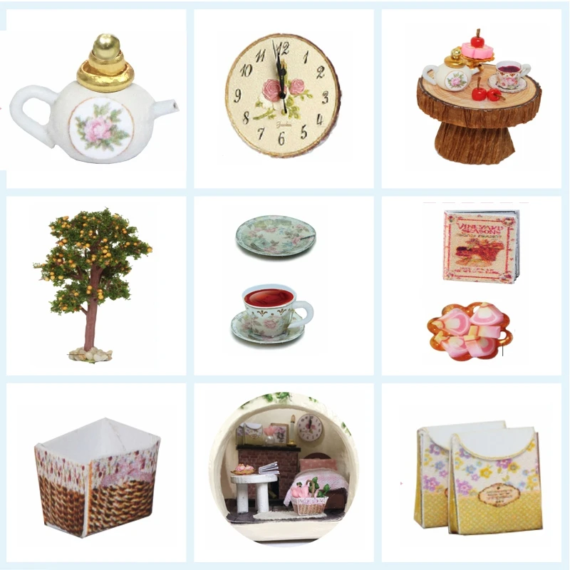 Рождественский подарок кукольный домик мебель миниатюрные деревянные миниатюры