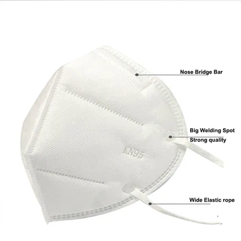 

Kn95 Protective Face Mask Polypropylene Respirator Mask Fine Dust-Proof Mask Mouthguard With Valve Mask 10 Piece