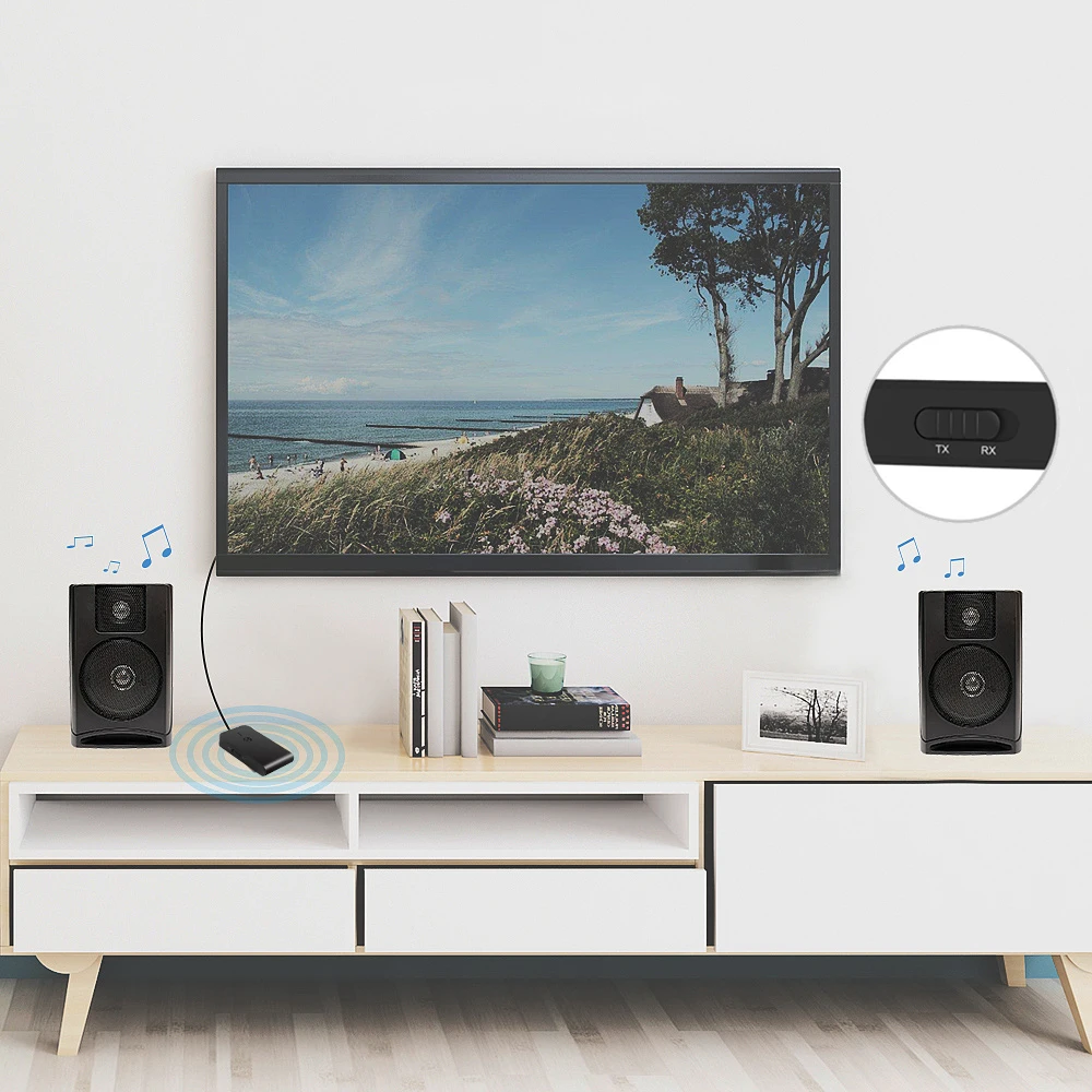 KEBIDU BT-6 беспроводной адаптер Bluetooth 5,0 передатчик приемник Поддержка Hands-free для ТВ наушников ПК аудио динамик