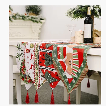 

Christmas Tablecloth Christmas Tree and Deer Linen and Cotton Fresh Table Cloth Christmas Party Table Cover Home Decoration