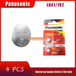 4 шт. LR41 кнопку батарейки Panasonic 100% оригинальный SR41 AG3 G3A L736 192 392A Zn/MnO2 1,5 В литиевых Миниатюрный элемент питания