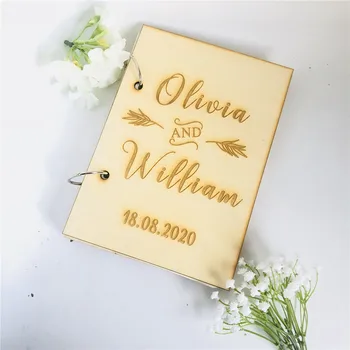 

Custom Wedding Signature Guest Book Personalized Names Date Check in Book Bridal Favor Gift Pary Decor