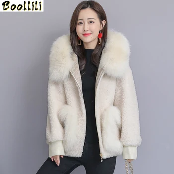 

Boollili Autumn Winter Coat Women Hooded Faux Fur Coat Pink Furry Jacket Fashion Korean Plus Size Manteau Femme Hiver 2020