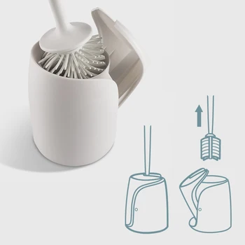 

Silicone Toilet Brush Bathroom Toilet Brush Holder Set Clean Tool Long-stalked Fur Soft Bristle Bathroom Rubber
