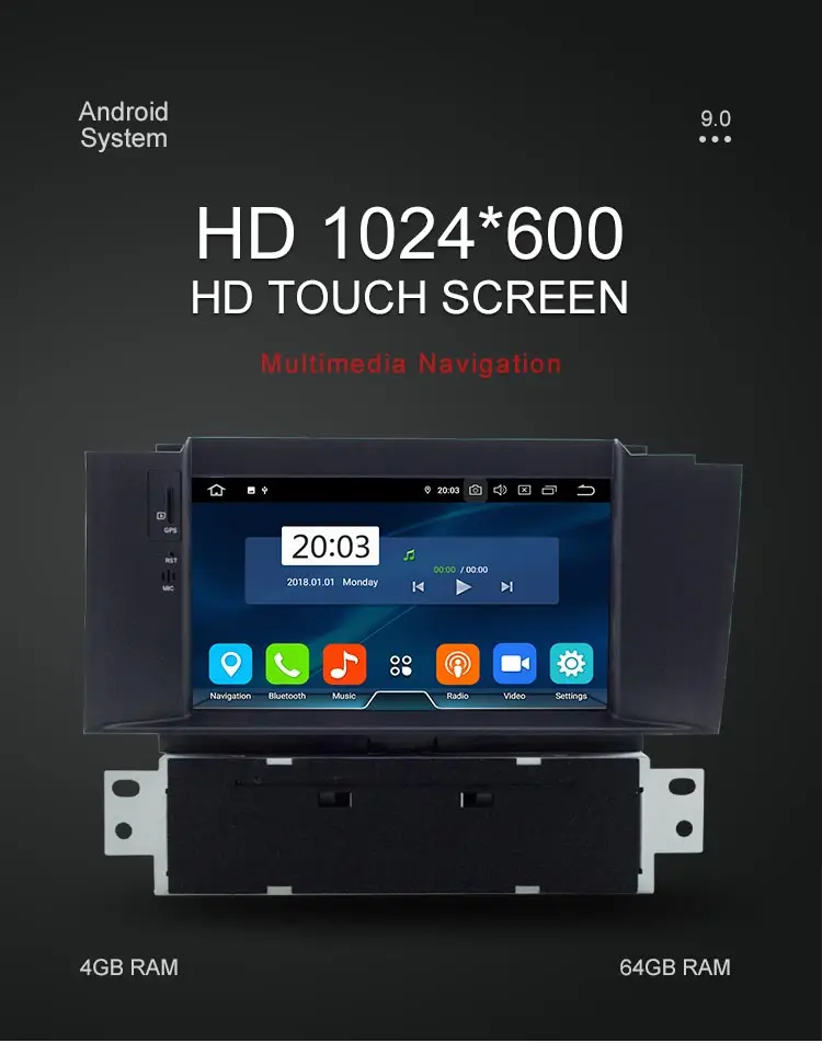 Flash Deal Besina Android 9.0 Car DVD Player For Citroen C4 C4L DS4 Multimedia GPS Navigation WIFI Octa 8 Cores 1 Din Car Radio Auto Audio 1