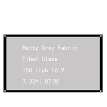 Thinyou 150 inch 16:9 Matte Gray Fabric Fiber Glass Projector Screen Wall Mounted for Office Home Theater Outdoor Movie Cinema